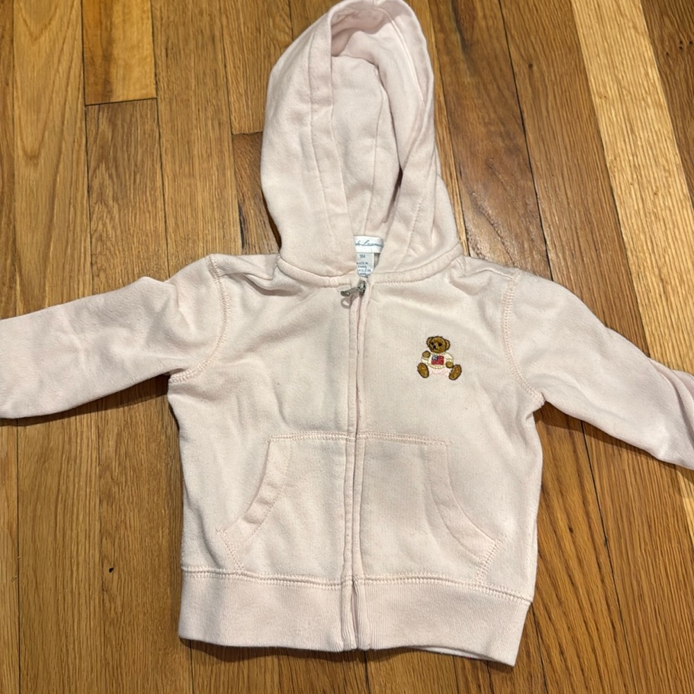 Ralph Lauren bear sweatshirt baby pink